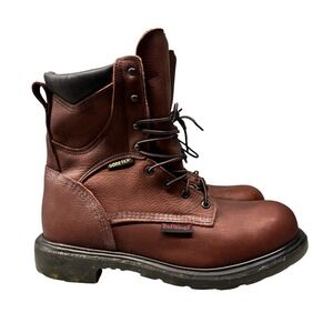 Red Wing Waterproof Work Boots Men Size 10.5 D Gore Tex Leather Lace Up Burgundy